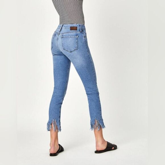 NEW MAVI Adriana Ankle Mid Rise Super Skinny in LT FRINGE 90's Size 26 - Picture 2 of 4